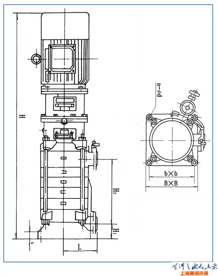 DL系列立式多级离心泵（安装尺寸）
